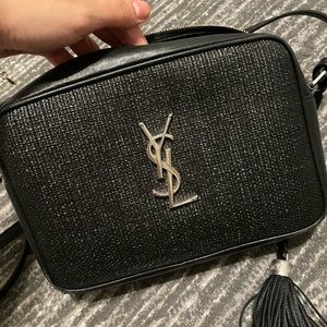 YSL Raffia camera bag